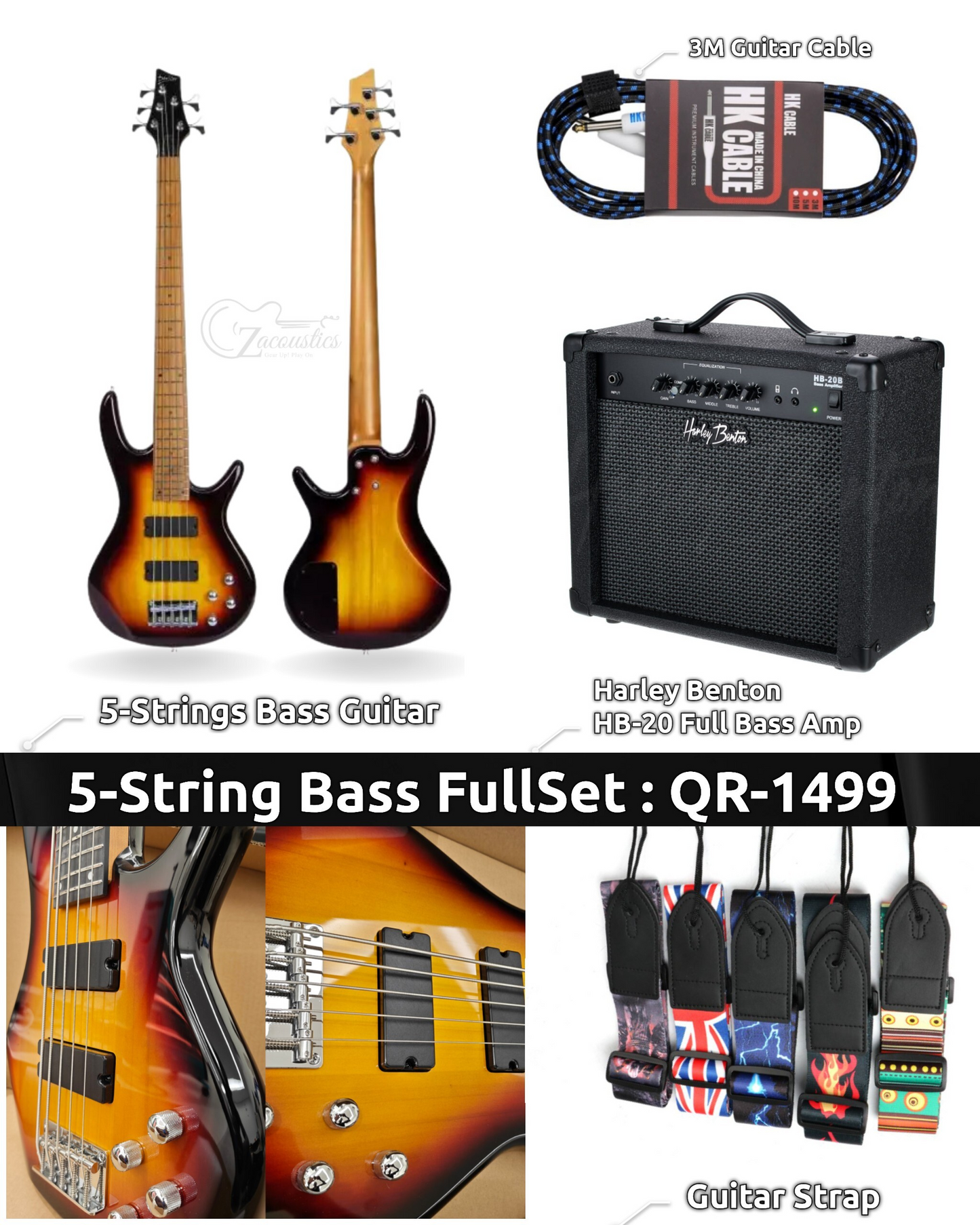DualTone 5-Strings Bass Guitar & Amp FullSet